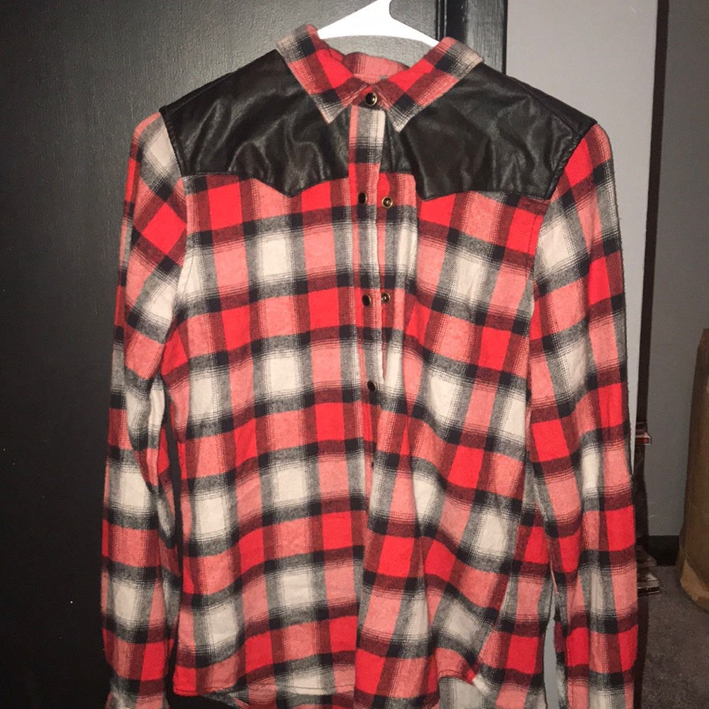 LEATHER AND PLAID FLANNEL FROM FOREVER 21